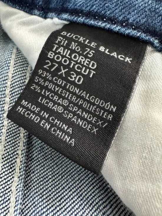 BKE Buckle Black No.75 Bootcut Jeans Yeadon Distressed Stretch 27x30 Y2K - Picture 12 of 13